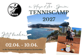 Tenniscamp Playa 2027 – Alle Infos auf einen Blick